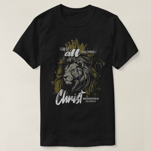 T-shirt Inspiration Jésus Lion Juda Croix chrétienne Save (Design devant)