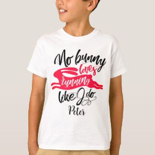 T-shirt Inspiration Moderne Lapin Rouge Écriture Noir