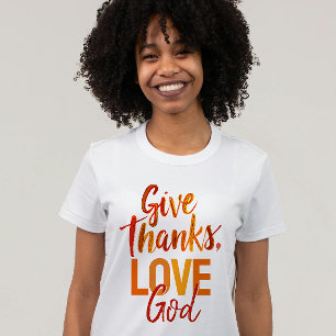 T-shirt Inspiration Orange Donner Merci Dieu Peinture Scri
