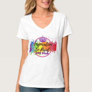 T-shirt Inspiration pour peindre le V-Cou de 365 de club