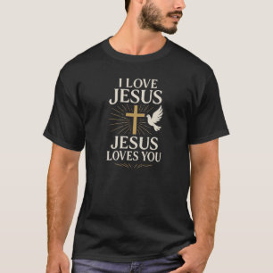 T-shirt Inspirationnel J'Aime Jésus, Jésus Vous Aime Chemi