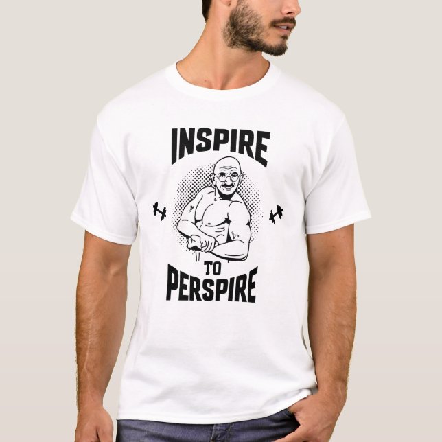 T-shirt inspirer à transpirer, fitness (Devant)