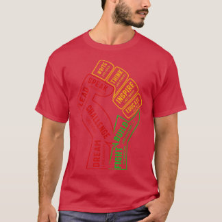 T-shirt Inspirer Black Leaders Power Fist Melanin Black H