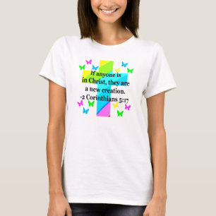 T-SHIRT INSPIRING RAINBOW CROSS 2 CORINTHIAN 5:17