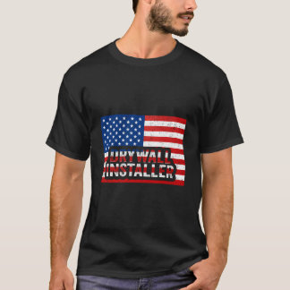 T-shirt Installateur de Cloisons Sèches Patriotique 14 Jui