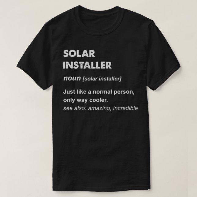 T-shirt Installateur solaire (Design devant)
