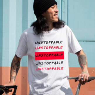 T-shirt Instoppable : Citation inspirante grunge rouge et