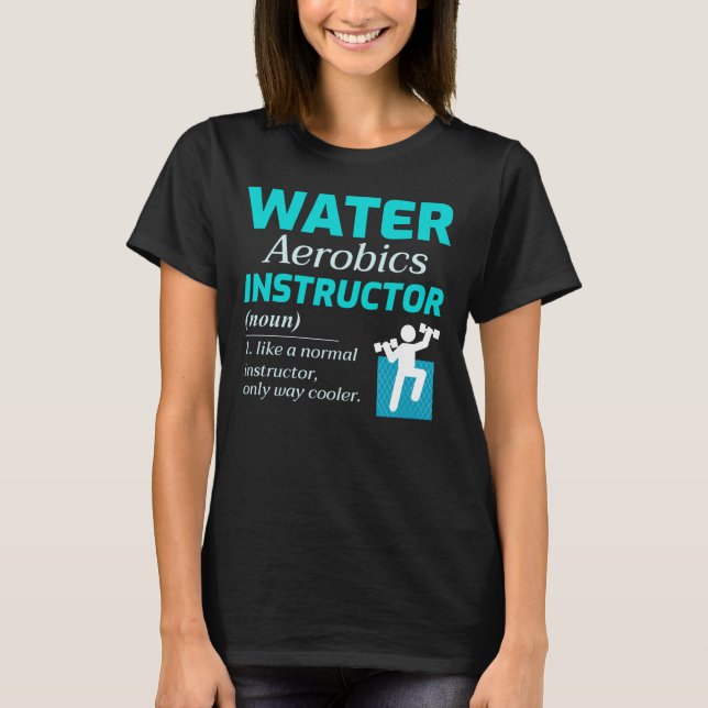 T-shirt instructeur d'aérobic aquatique aqua entraîneur d' (Devant)