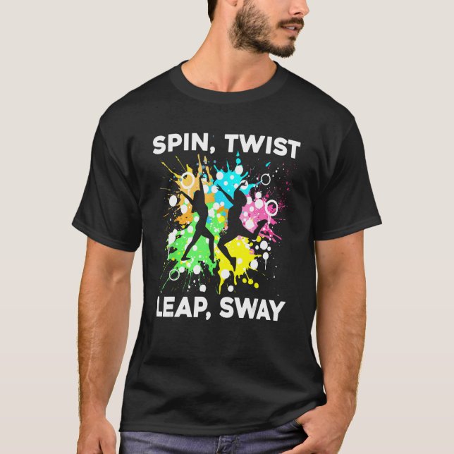 T-shirt Instructeur de danse Spin Twist Leap Sway Dancer E (Devant)