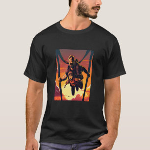 T-shirt Instructeur de parachutisme drôle Coucher de solei