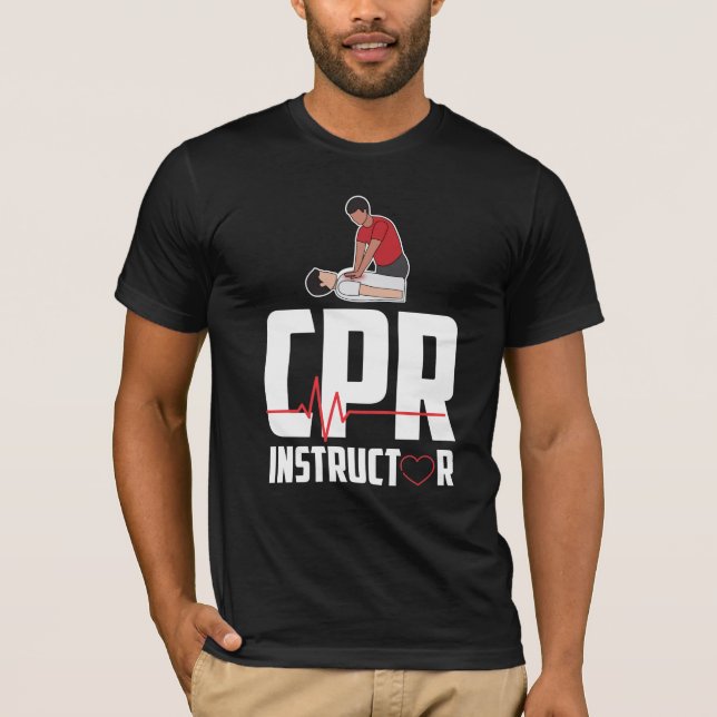 T-shirt Instructeur de RCR certifié en ambulance de premie (Devant)