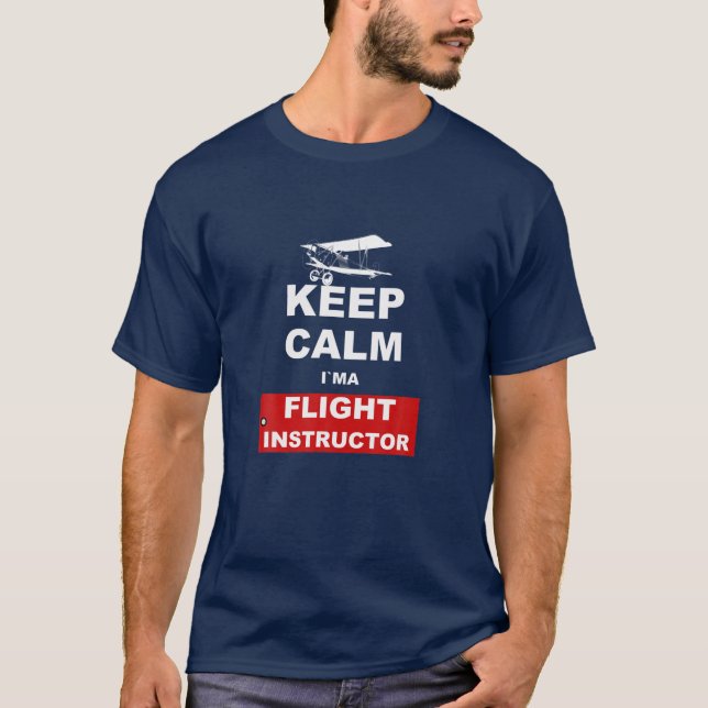 T-shirt Instructeur de vol pilote, avion d'aviation (Devant)