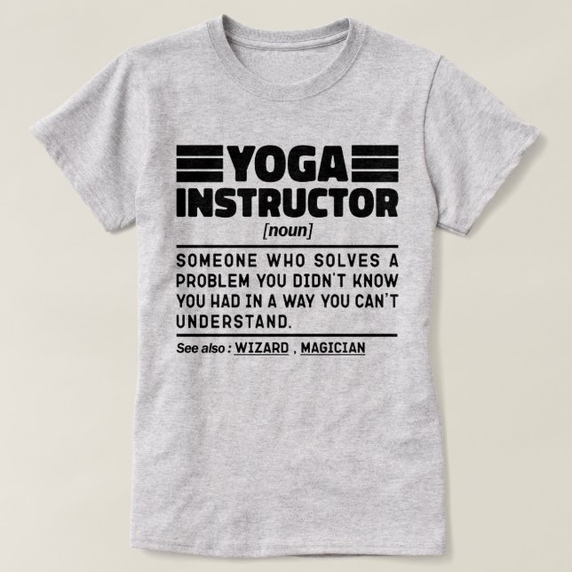 T-shirt Instructeur de Yoga Noun Appréciation de l'entraîn (Design devant)