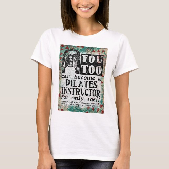 T-shirt Instructeur Pilates - Funny Vintage Retro (Devant)