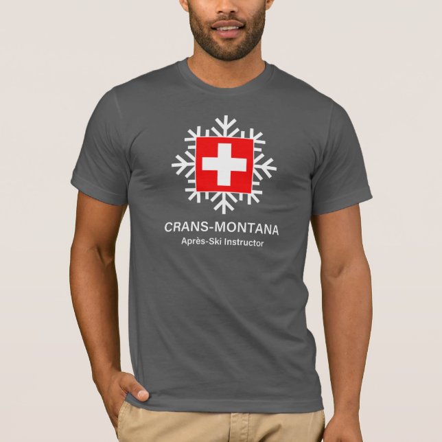T-shirt Instructeur suisse d'Apres-Ski de Villars (Devant)