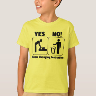 T-shirt Instructions changeantes de couche-culotte
