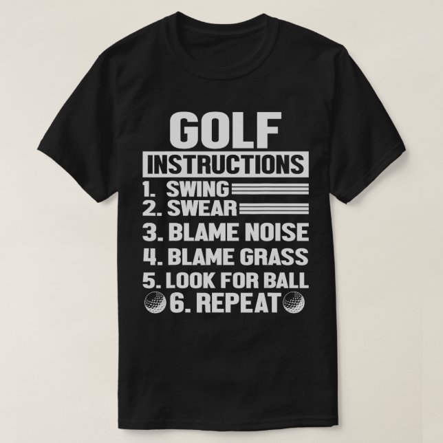 T-shirt Instructions De Golf Hilariées Idée De Nouveauté P (Design devant)