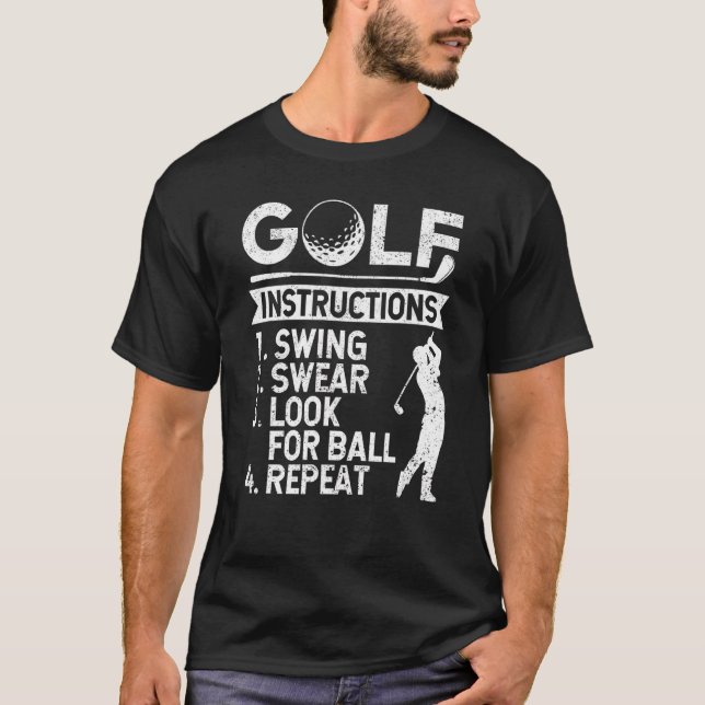 T-shirt Instructions de golf Swing Sweer Rechercher La Rép (Devant)