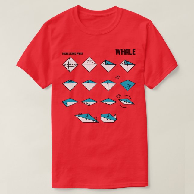T-shirt Instructions sur la baleine d'Origami (Design devant)