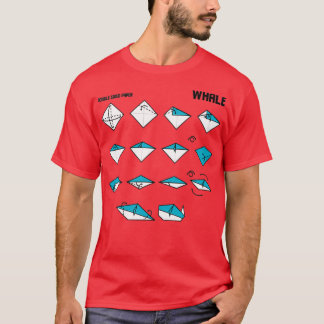 T-shirt Instructions sur la baleine d'Origami