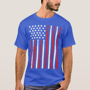 T-shirt Instrument à percussion drapeau du 4 juillet Dumme