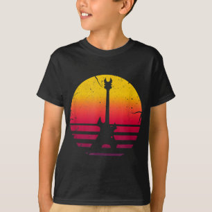 T-shirt Instrument de loterie de Guitar Sunset
