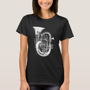 T-shirt Instrument en laiton de dessin Tuba