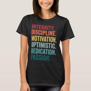 T-shirt INTEGRITY MOTIVATION OPTIMISTIC DEDICATION Values 