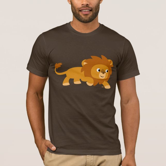 T-shirt intelligent de lion de bande dessinée (Devant)