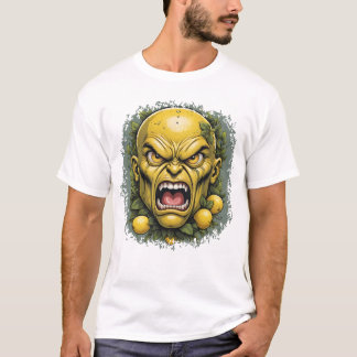 T-shirt Intense Lemon Face with Spiked Details