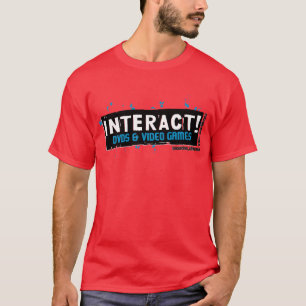T-shirt Interactif ! Blanc au-dessus de turquoise