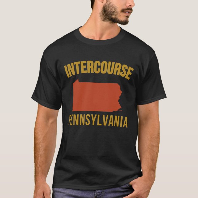 T-shirt Intercourse Pennsylvania Map, Lancaster Pa (Devant)