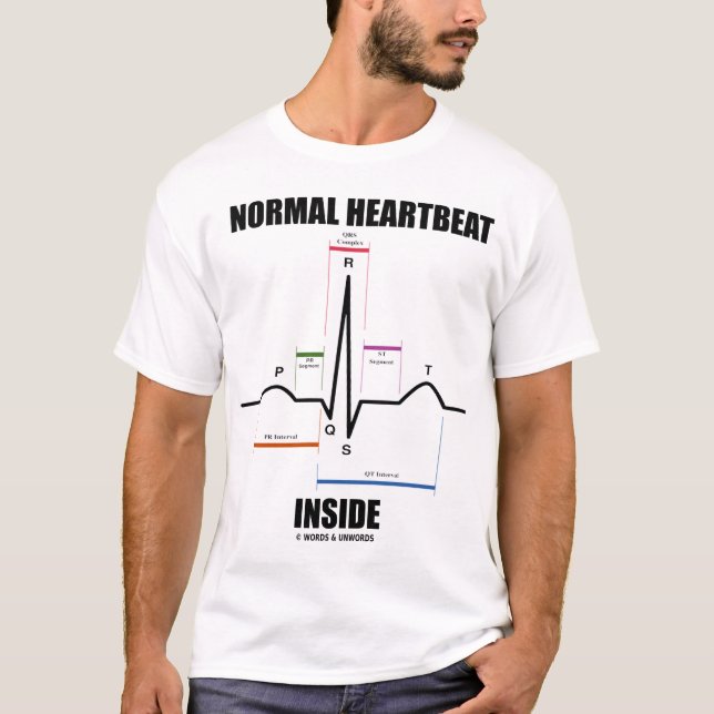 T-shirt Intérieur normal de battement de coeur (ECG) (Devant)