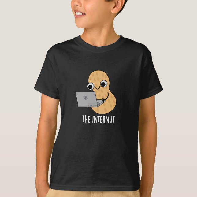 T-shirt Internut Funny Internet Peanut Pun Dark BG (Devant)