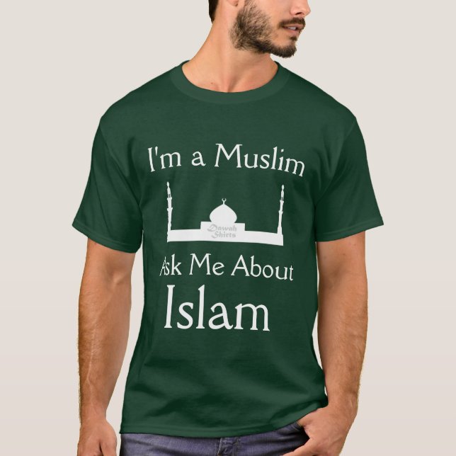 T-shirt Interrogez-moi au sujet de l'Islam (Devant)