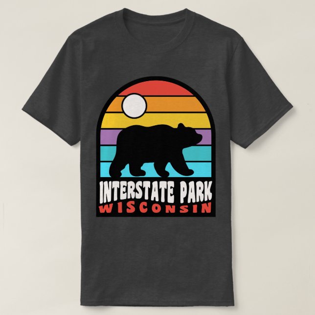 T-shirt Interstate Park St Croix Falls Wisconsin Bear Retr (Design devant)