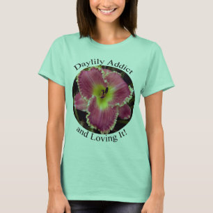 T-shirt Intoxiqué de Daylily et l'aimer avec le rose