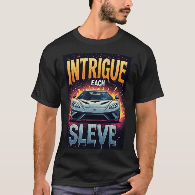 T-shirt 🏁 Intrigue Chaque Manchon Voiture de Sport Luxueu (Devant)