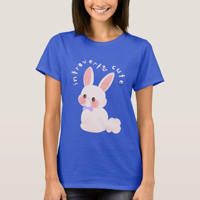 T-shirt Introvert & mignon lapin (Devant)
