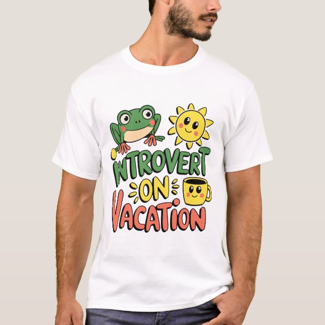 T-shirt Introvert Sunshine Break Homme's Basic (Devant)