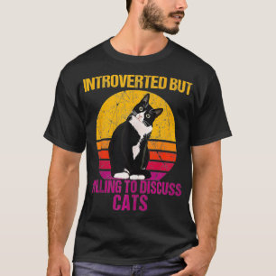 T-shirt Introverted Mais Prêt À Discuter Des Chats
