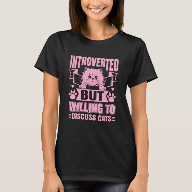 T-shirt Introverted Mais volonté de discuter des chats Cha (Devant)