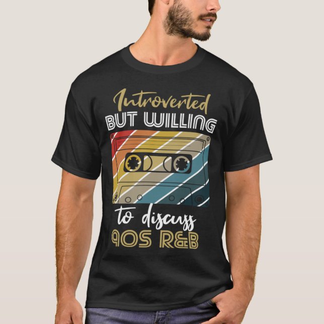T-shirt introverti mais disposé à discuter des années 90 R (Devant)