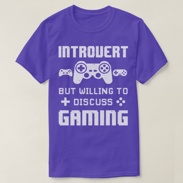 T-shirt Introvertir Mais Prêt À Discuter De Jeu Drôle Vide (Design devant)