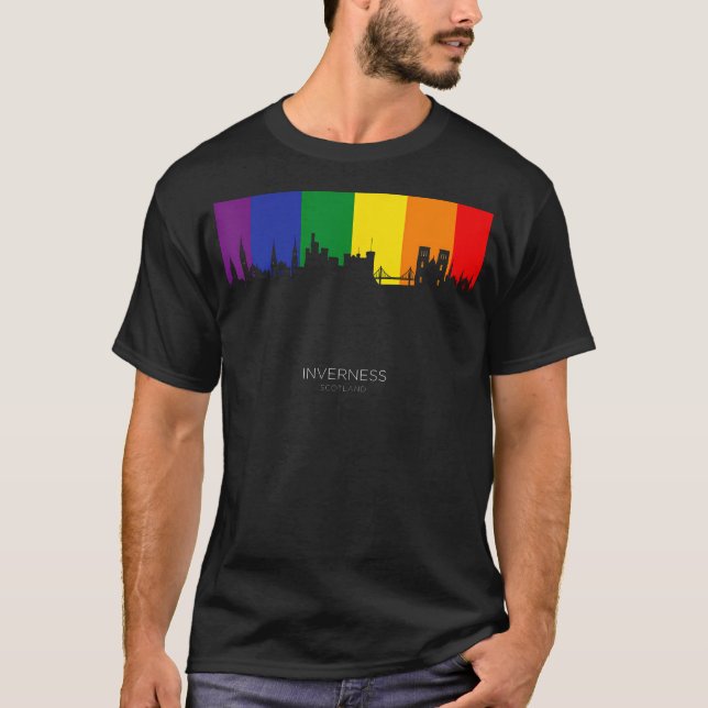 T-shirt Inverness Scotland Travel Souvenir Skyline Cute (Devant)