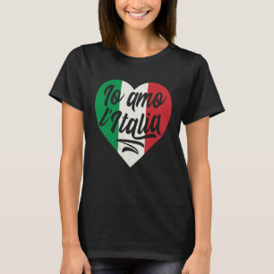 T-shirt Io L'Italia Heart Italie Pays Drapeau italien