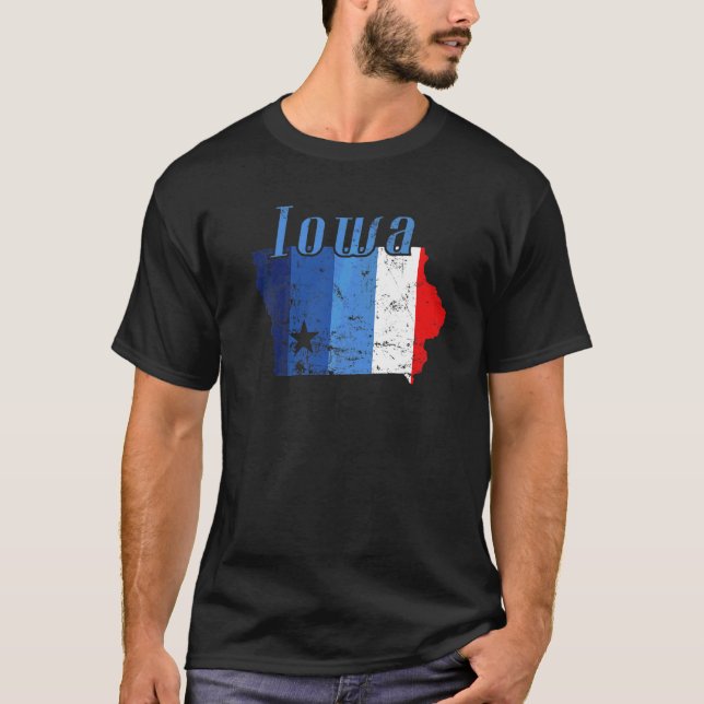 T-shirt Iowa American State Plan Plan Usa (Devant)