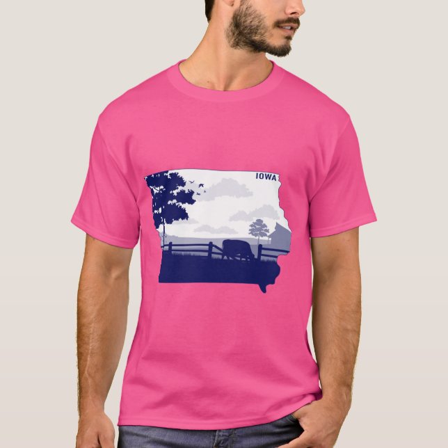 T-shirt Iowa bleu (Devant)