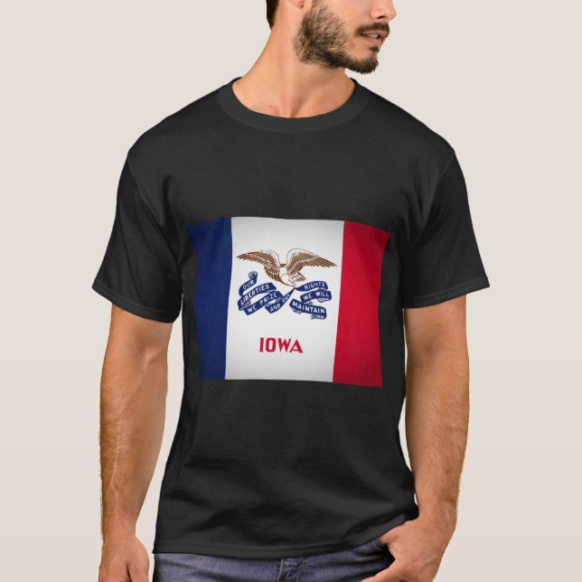 T-shirt Iowa Flag of State Oversized (Devant)