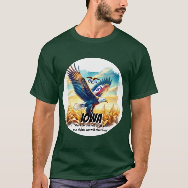 T-shirt Iowa Soaring Spirit of the Bald Eagle State Animal (Devant)